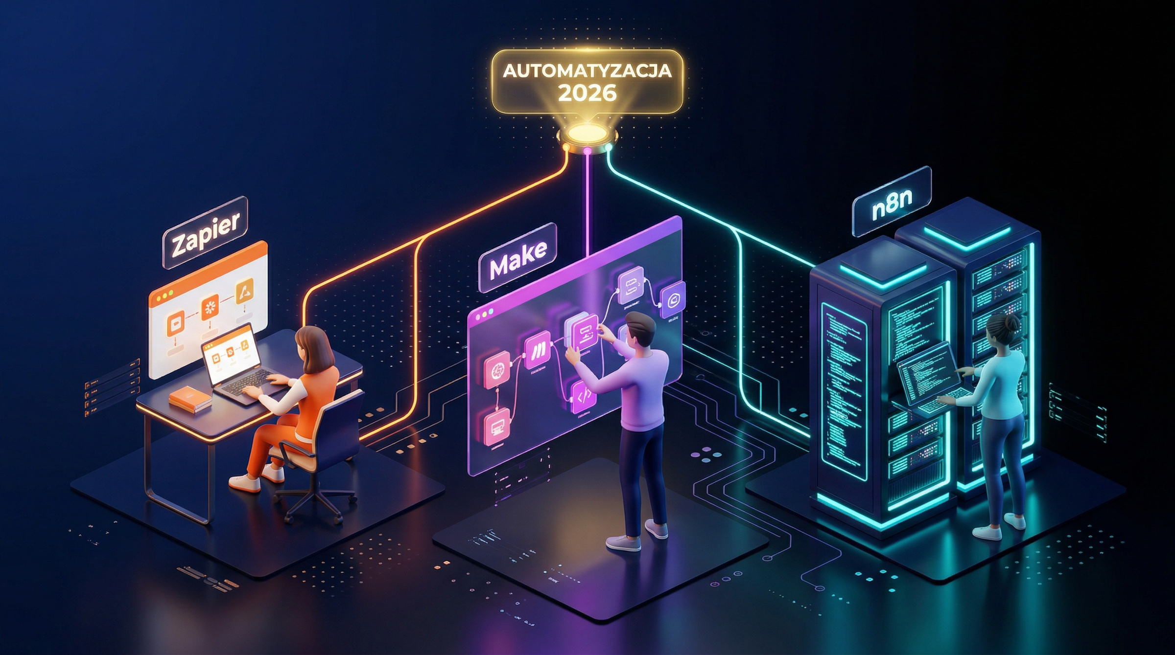 n8n vs Make vs Zapier - który wybrać w 2026